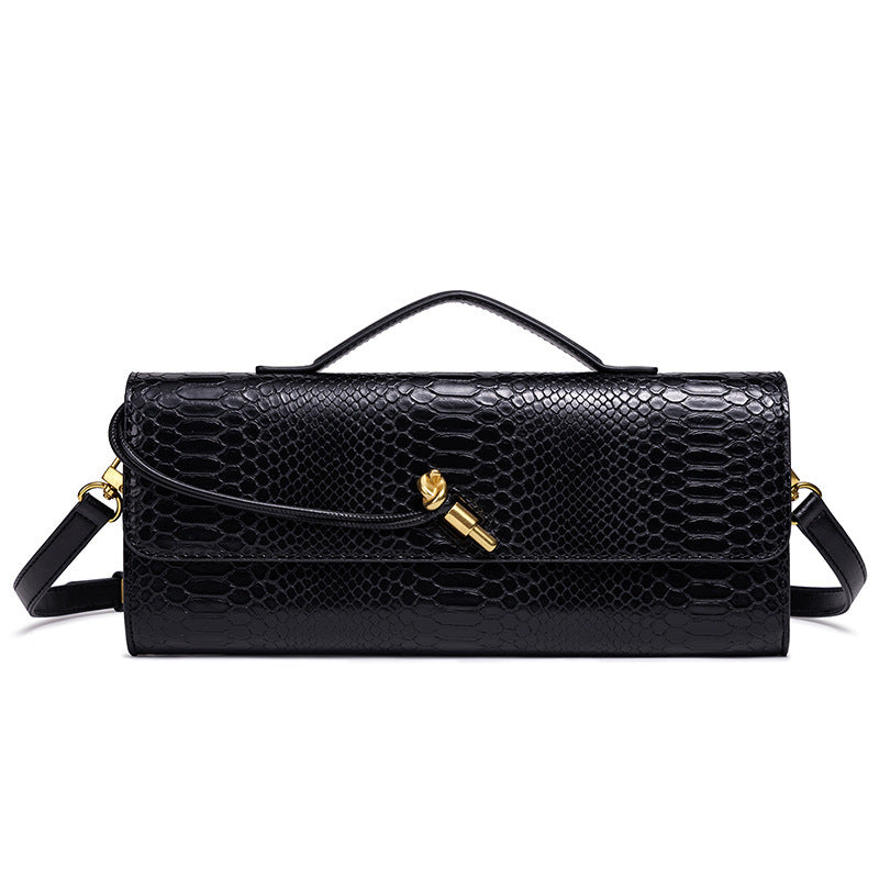 Women's Horizontal Crocodile Python Pattern Dinner Niche Bags