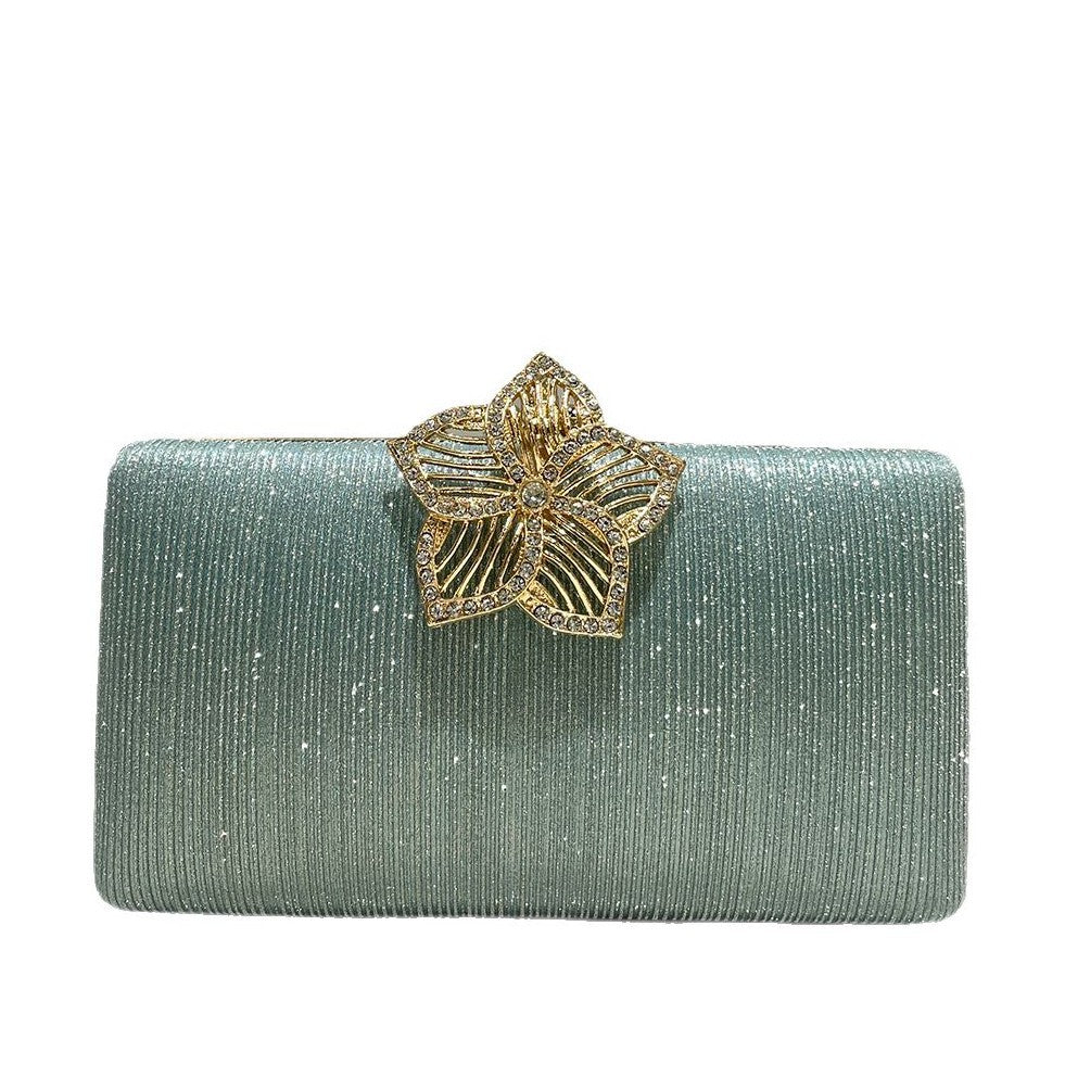 Women's Mint Green Glitter Elegant Rhinestone Fashion Dinner Bag