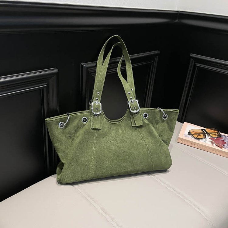 Women's Niche Retro Deerskin Veet Fashion Frosted Women's Shoulder Bag