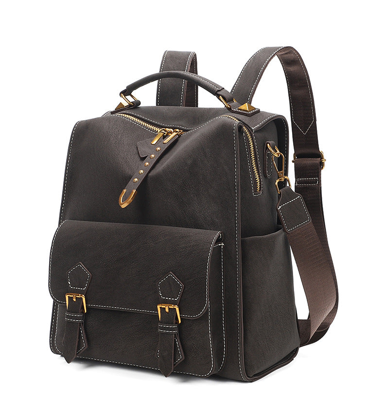 Women's Korean Retro British Style College Simple Fashion Leisure Backpack