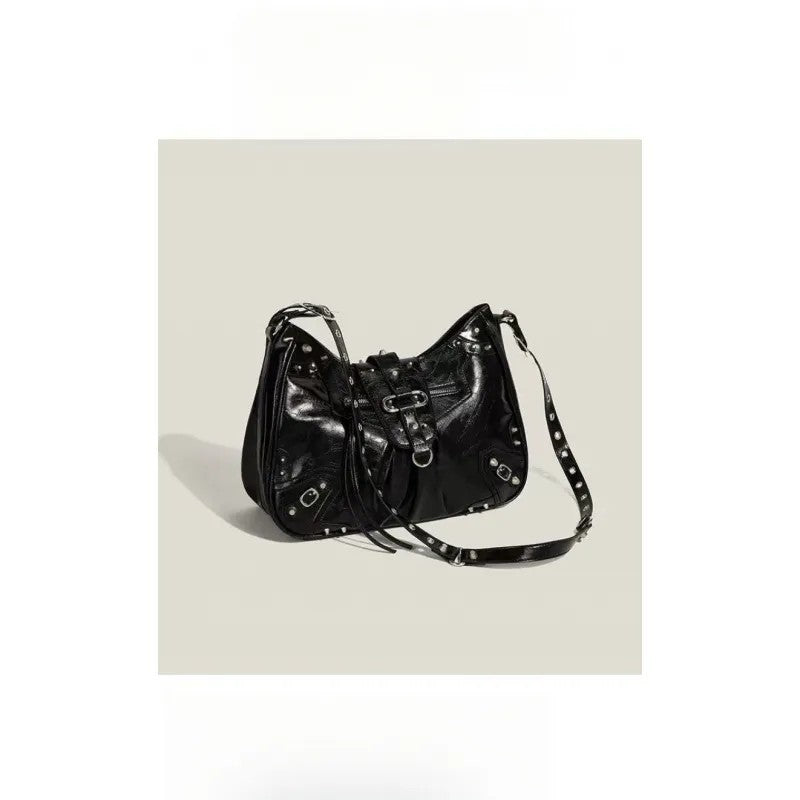 Unisex Punk Motorcycle Hot Large Capacity Totes Rivet Women's Messenger Bag