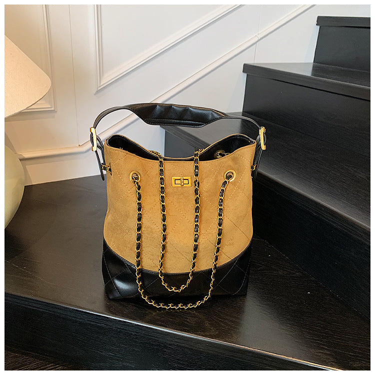 Color Hand-held Female Niche Rhombus Chain Large Capacity Tote Bag