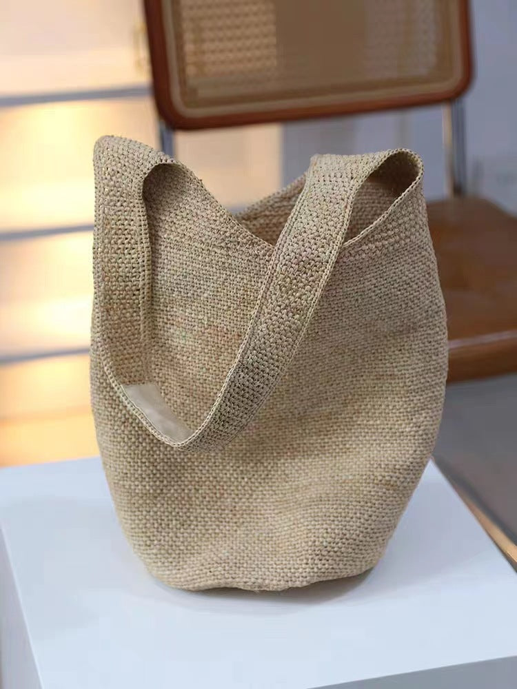 Women's Hand-woven French Retro Hand Straw Vacation Women's Shoulder Bag