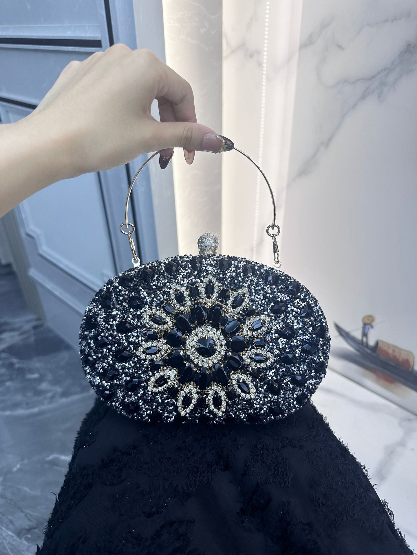 Beautiful Sunflower Banquet Clutch Dress Diamond Dinner Bag