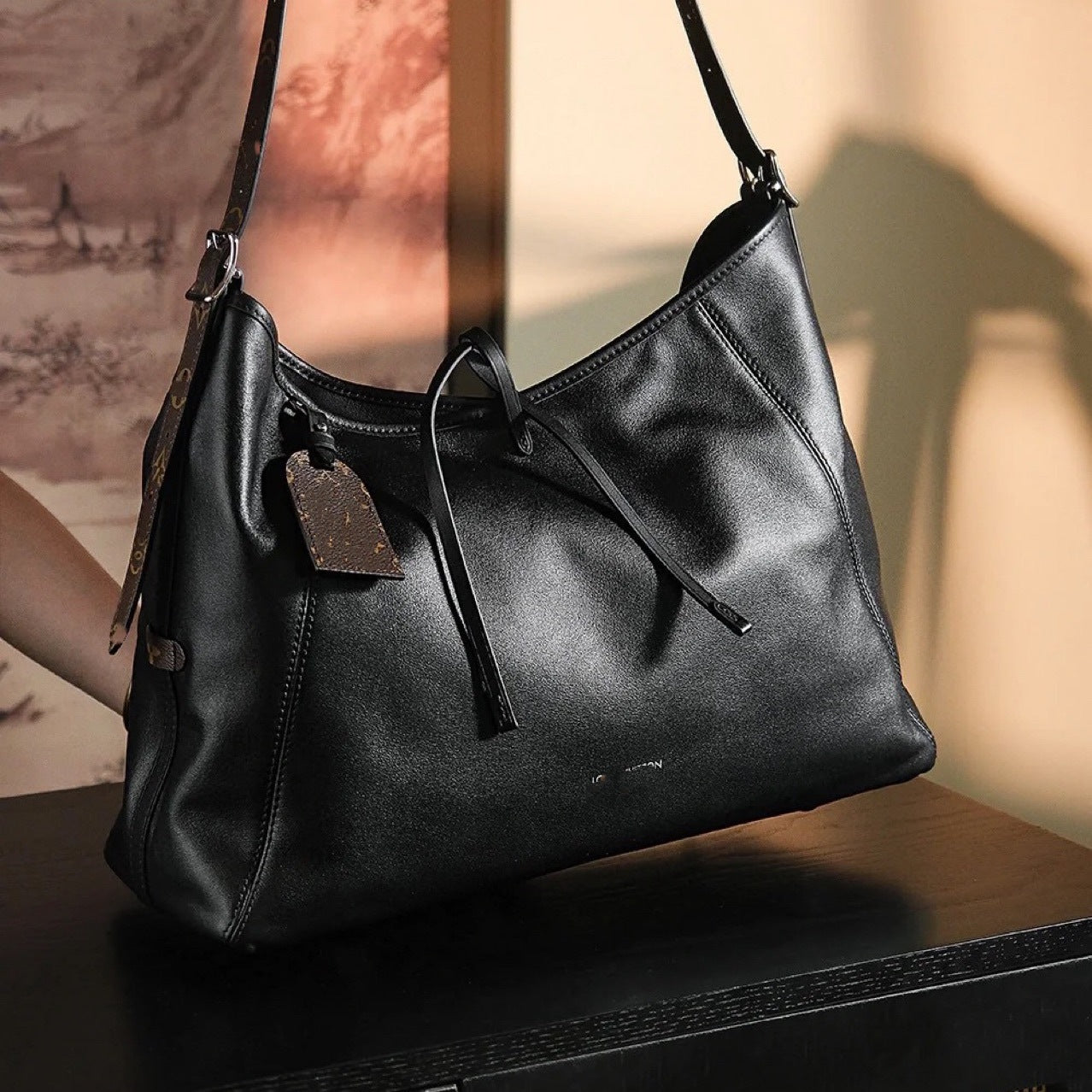 Women's Large Capacity Fashion Underarm Black Warrior Bags