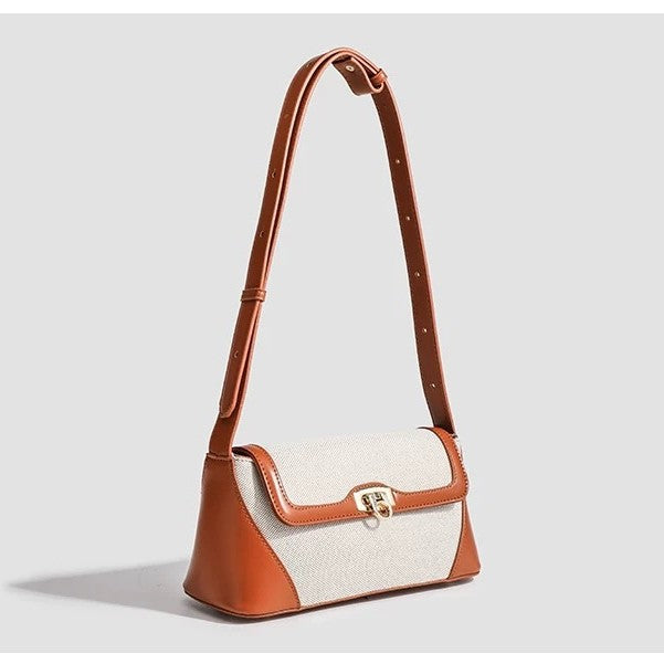 Luxury Fashion French Stitching Elegant Leather Portable Women's Messenger Bag