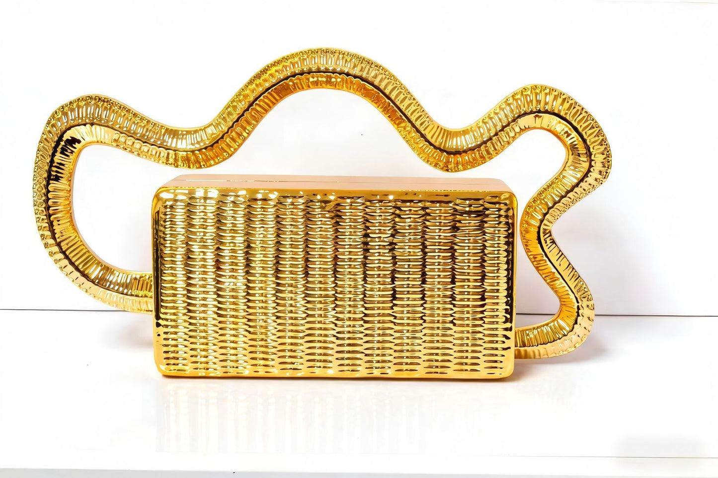 Acrylic Wave Metal Stylish Textured Clutch Dinner Bag