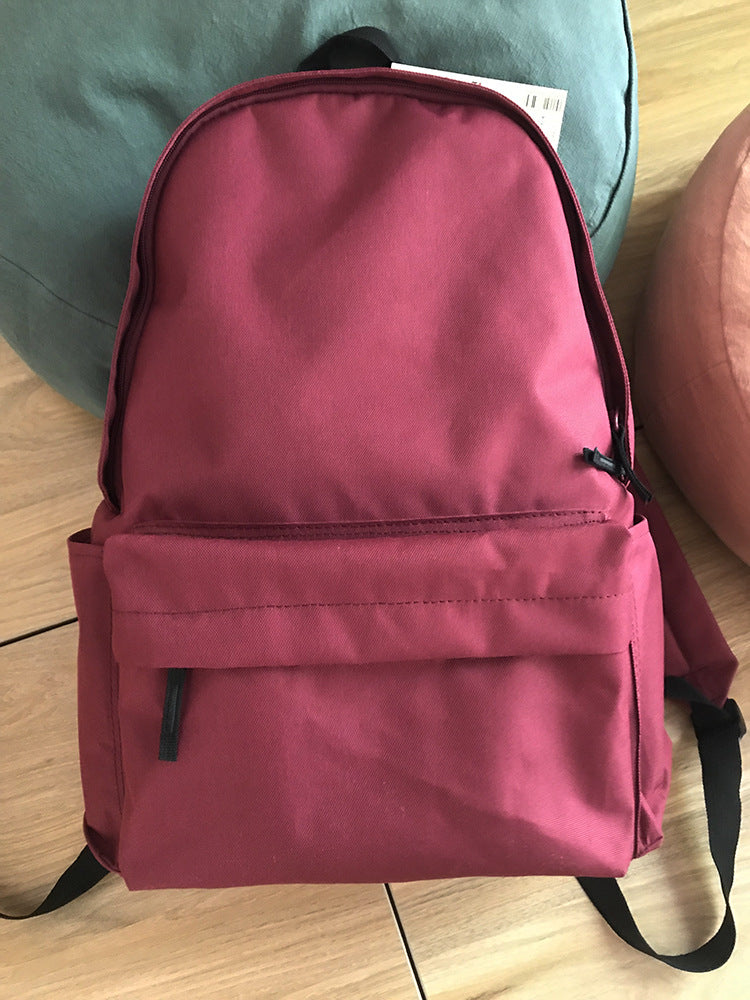 Men's Style Solid Color Simple Schoolgirl Large Printing Backpacks