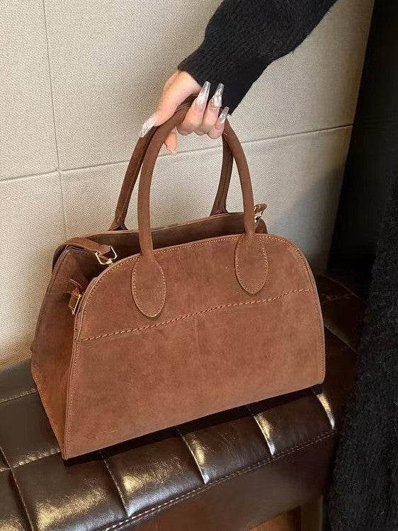 Women's Textured Large Capacity Suede Frosted Portable Tote Bags