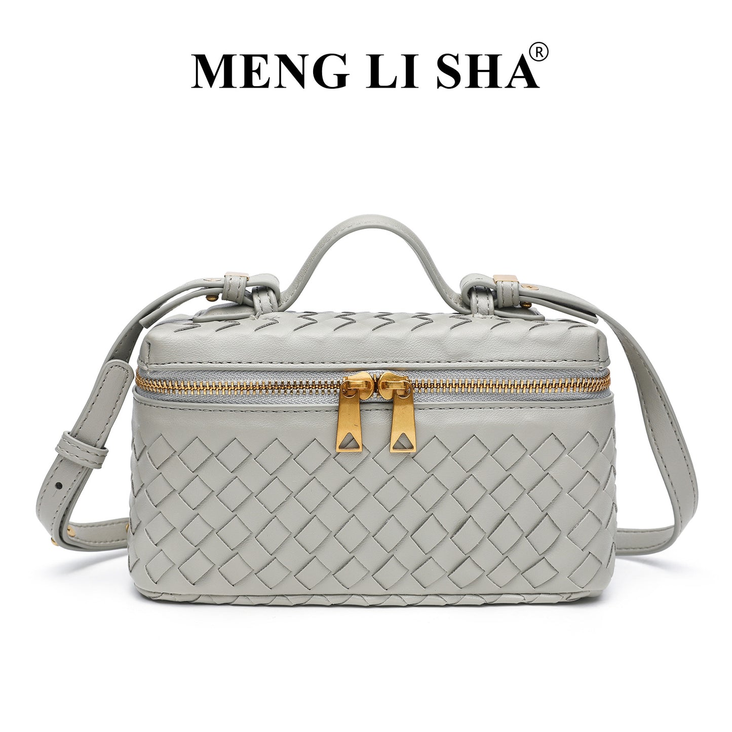 Retro Frosted Hand-woven Lunch Box Trendy Women's Shoulder Bag