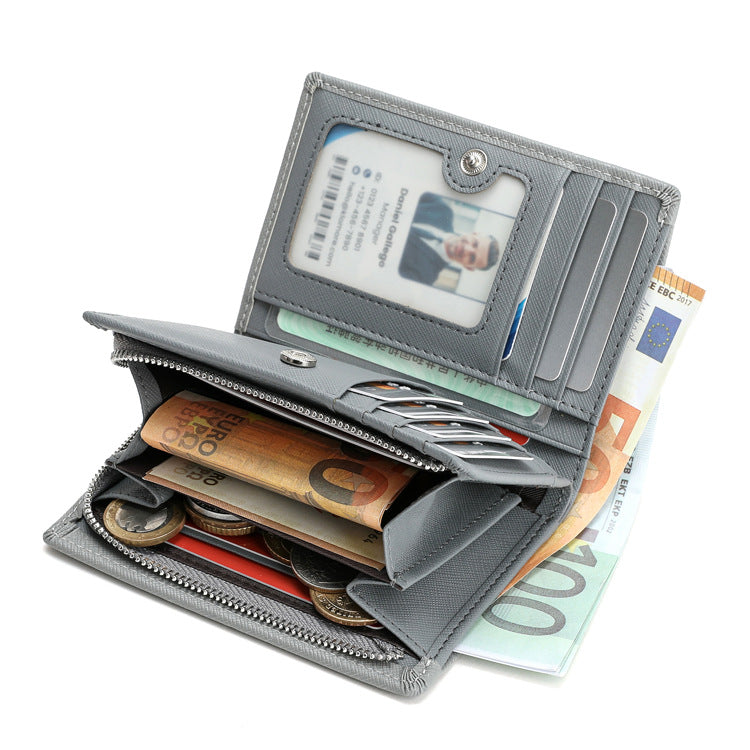 Women's Short Multiple Slots Fashion Vertical Mini Purses