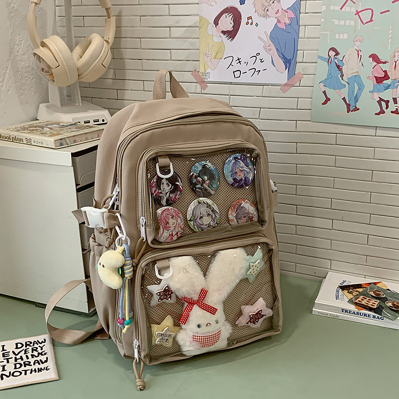 Transparent Lightweight Simple Korean Large Capacity Backpacks