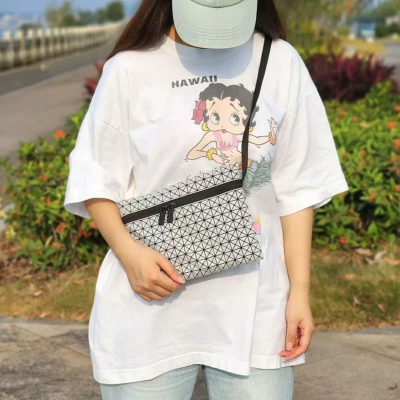 Women's Geometric Diamond Fashion Silicone Portable Plaid Women's Messenger Bag