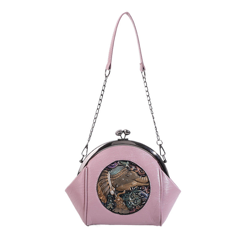 Women's Popular Design Fashion Shell Chain Contrast Women's Messenger Bag