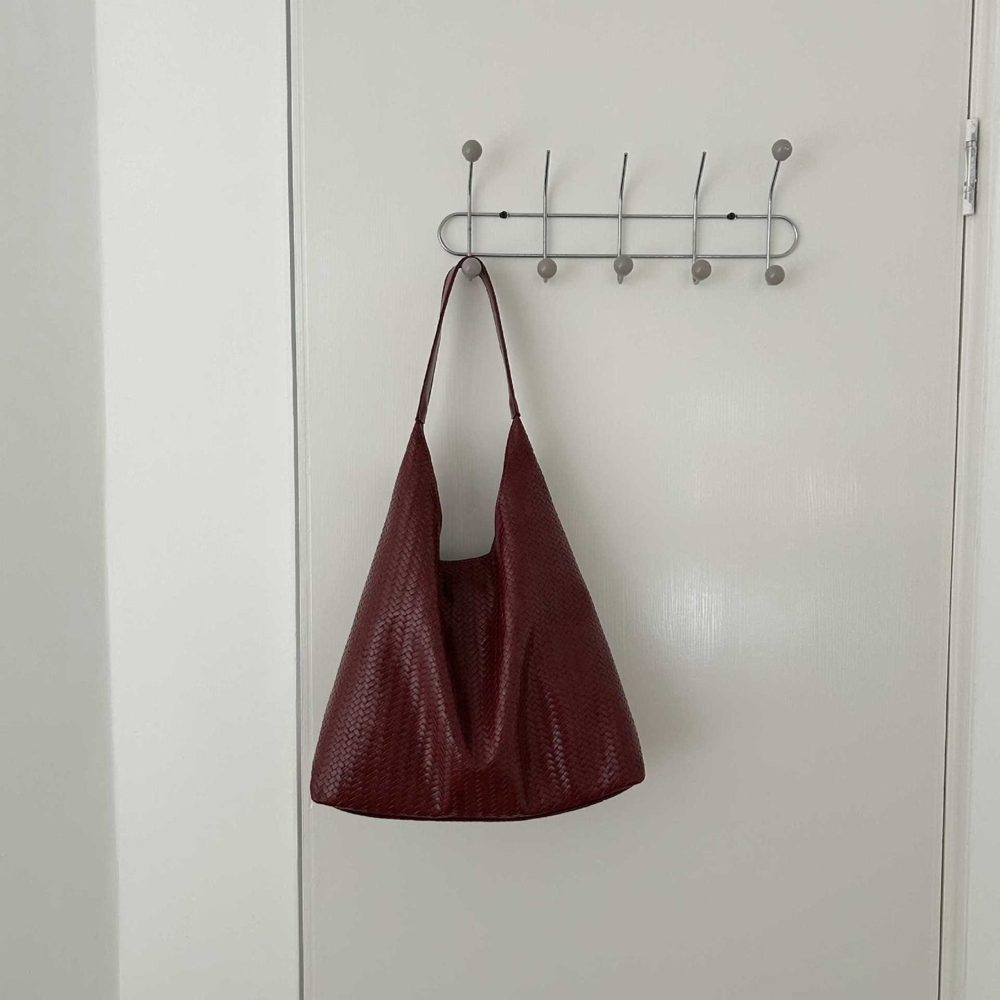 Idle Style Woven Female Solid Color Large Capacity Tote Bag