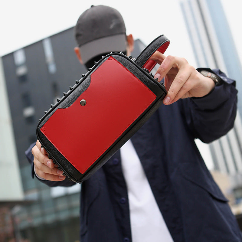 Men's Fashion Locomotive Style Rivet High-grade Out Wash Bags