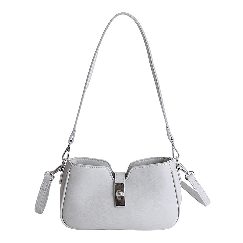 Women's Fashion Retro Underarm Solid Color Saddle Tote Bags