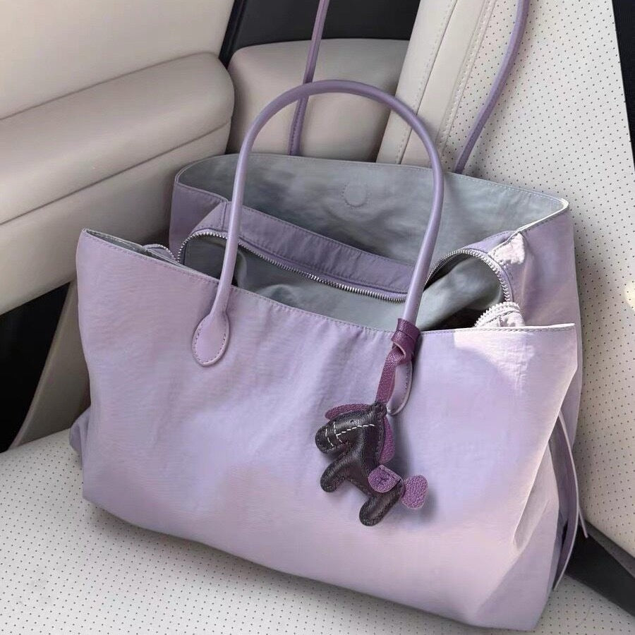 Niche Contrast Color Light Nylon Large Women's Shoulder Bag