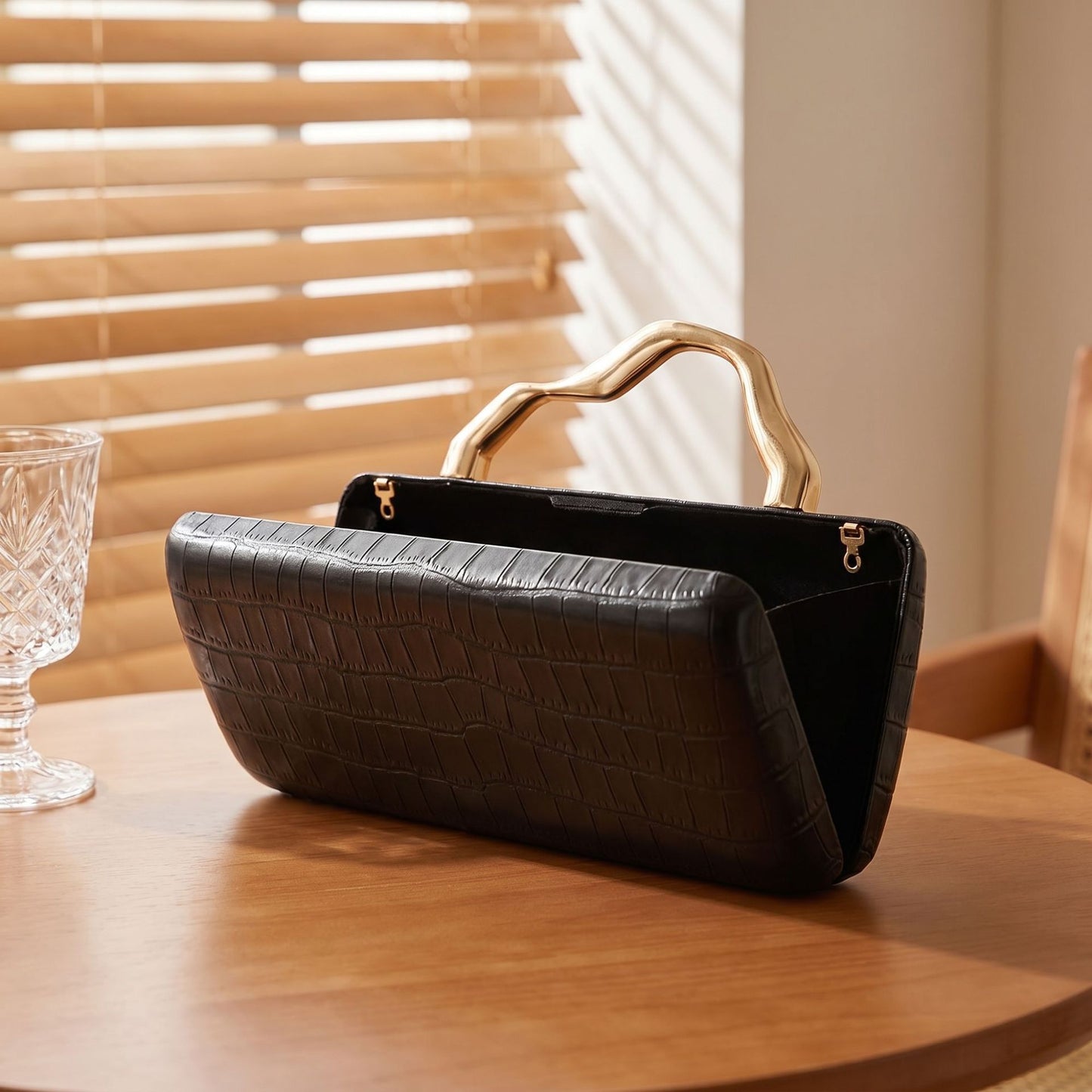 Versatile Light Luxury Golden Hand Holding Dinner Bag