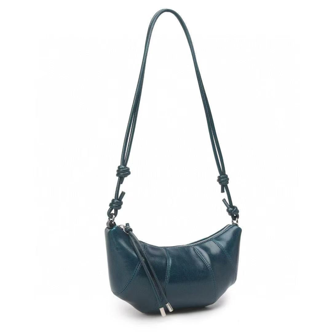 Women's Genuine Leather Design Commuter Dumplings Croissant Women's Messenger Bag