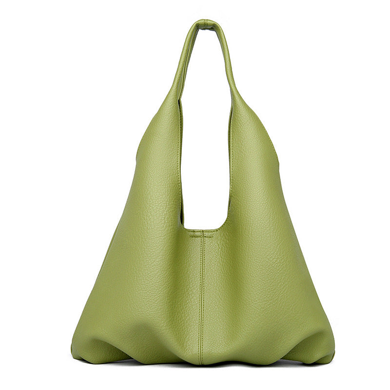 Women's Lychee Pattern Simple Trendy Large Capacity Soft Leather Women's Shoulder Bag