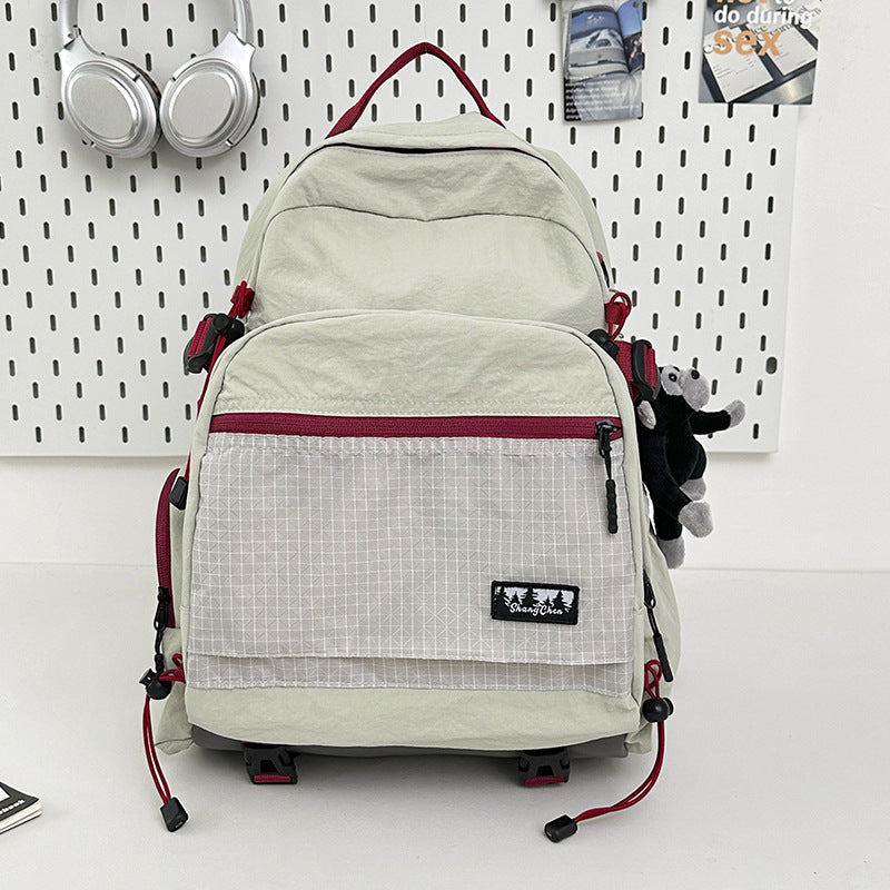 Women's & Men's Good-looking Contrast Color Versatile Preppy Style Leisure Backpack