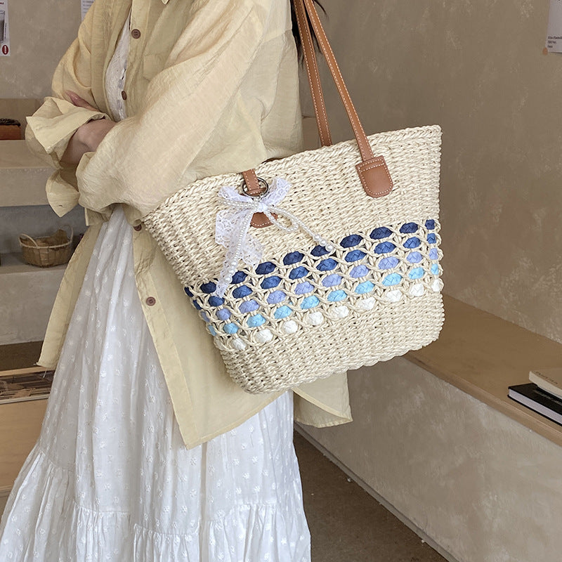 Women's Fashion Commuter Large Capacity Straw Woven Popular Women's Shoulder Bag