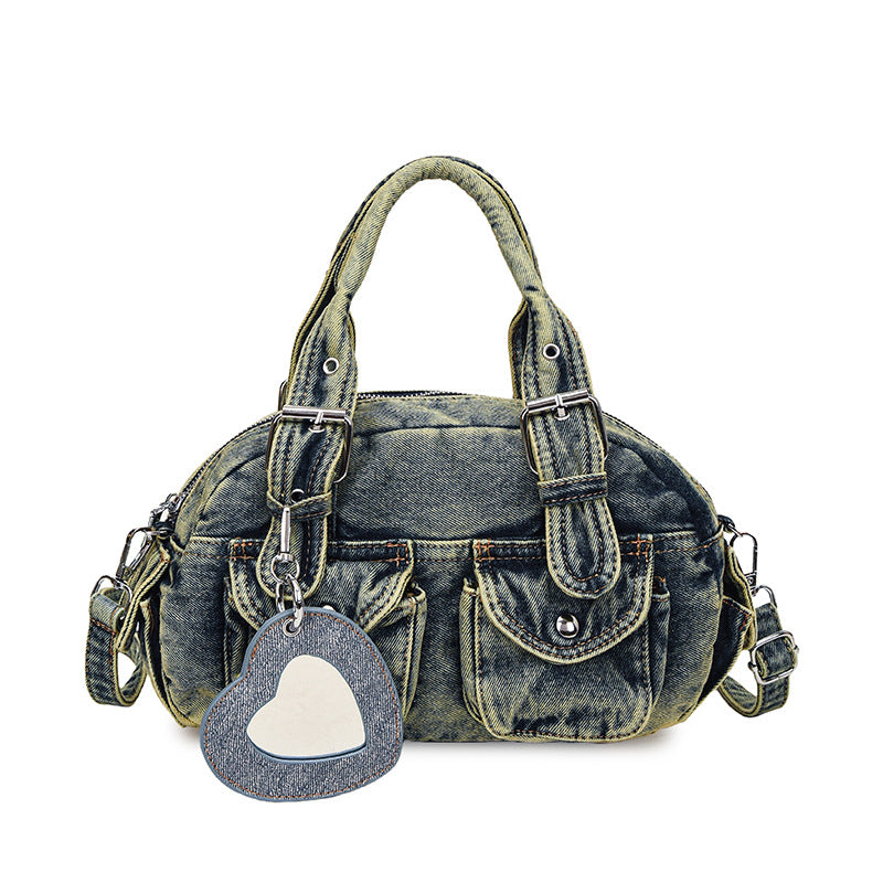 Women's Advanced Texture Washed Denim Fashion Retro Hot Women's Messenger Bag